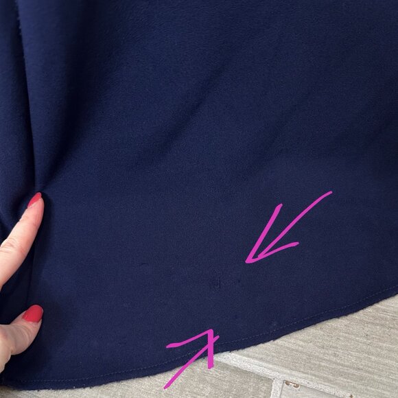 Anthropologie BHLDN Tatum V-Neck Crepe Gown Maxi Dress in Navy Women's Size 6 - Picture 15 of 16